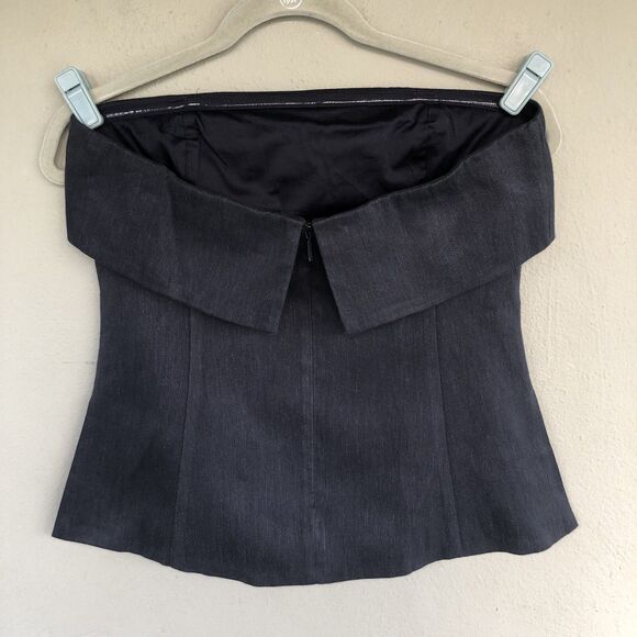 Aritzia Babaton Element Tube Top Size 8 Linen Blend Twill  Minimalist Quiet Luxe - Picture 2 of 13